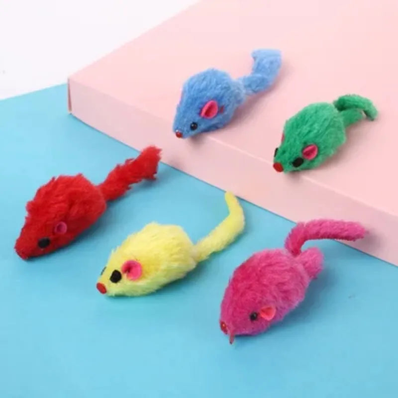 Plush Mouse Cat Toys (5-Pack) – Interactive Teaser Toys for Cats & Kittens.