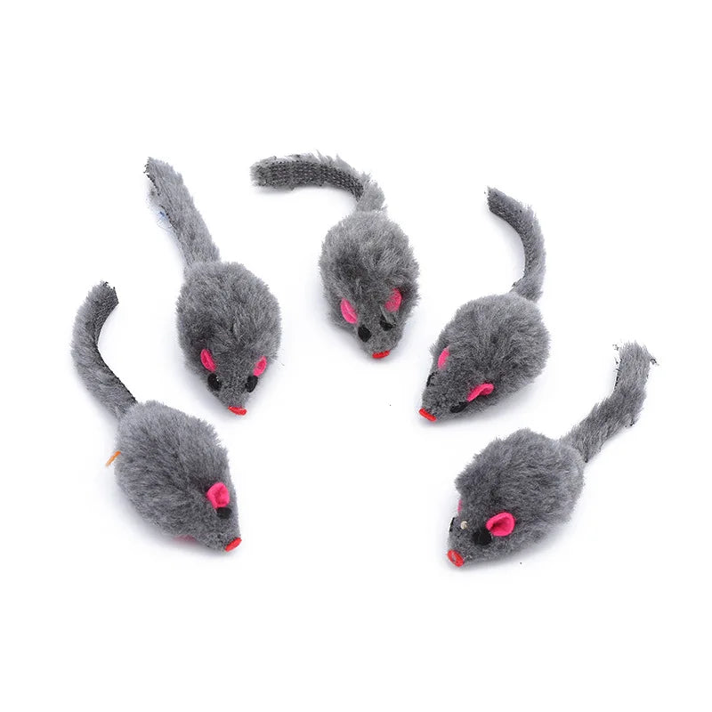 Plush Mouse Cat Toys (5-Pack) – Interactive Teaser Toys for Cats & Kittens.