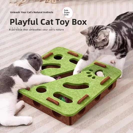 Interactive Puzzle Box Toy for Cats.
