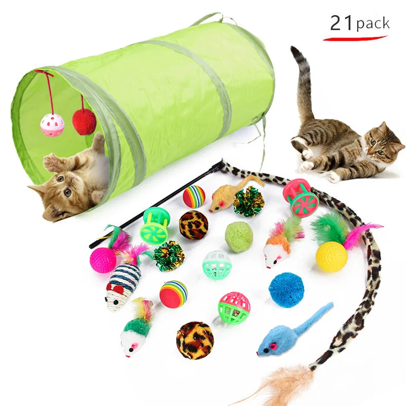 Kitten Toy Variety Pack – Interactive Cat Toy Set with Balls, Wand, Mouse & Bells.